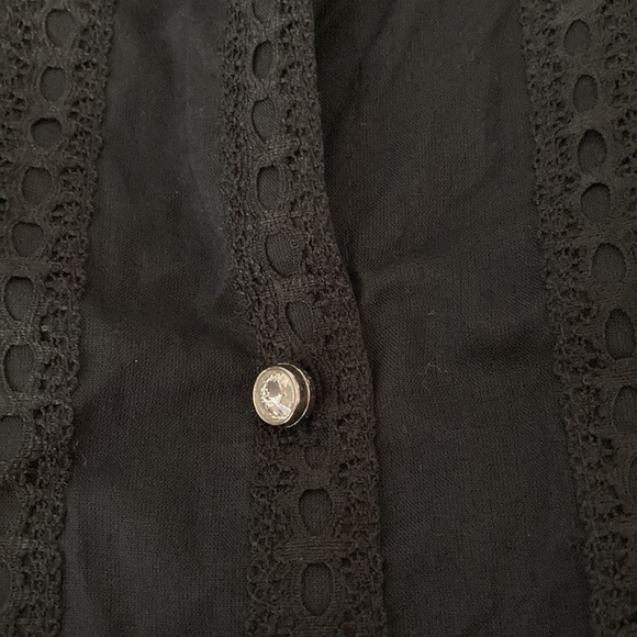 Express size M collarless,sheer black  button down - Picture 8 of 8